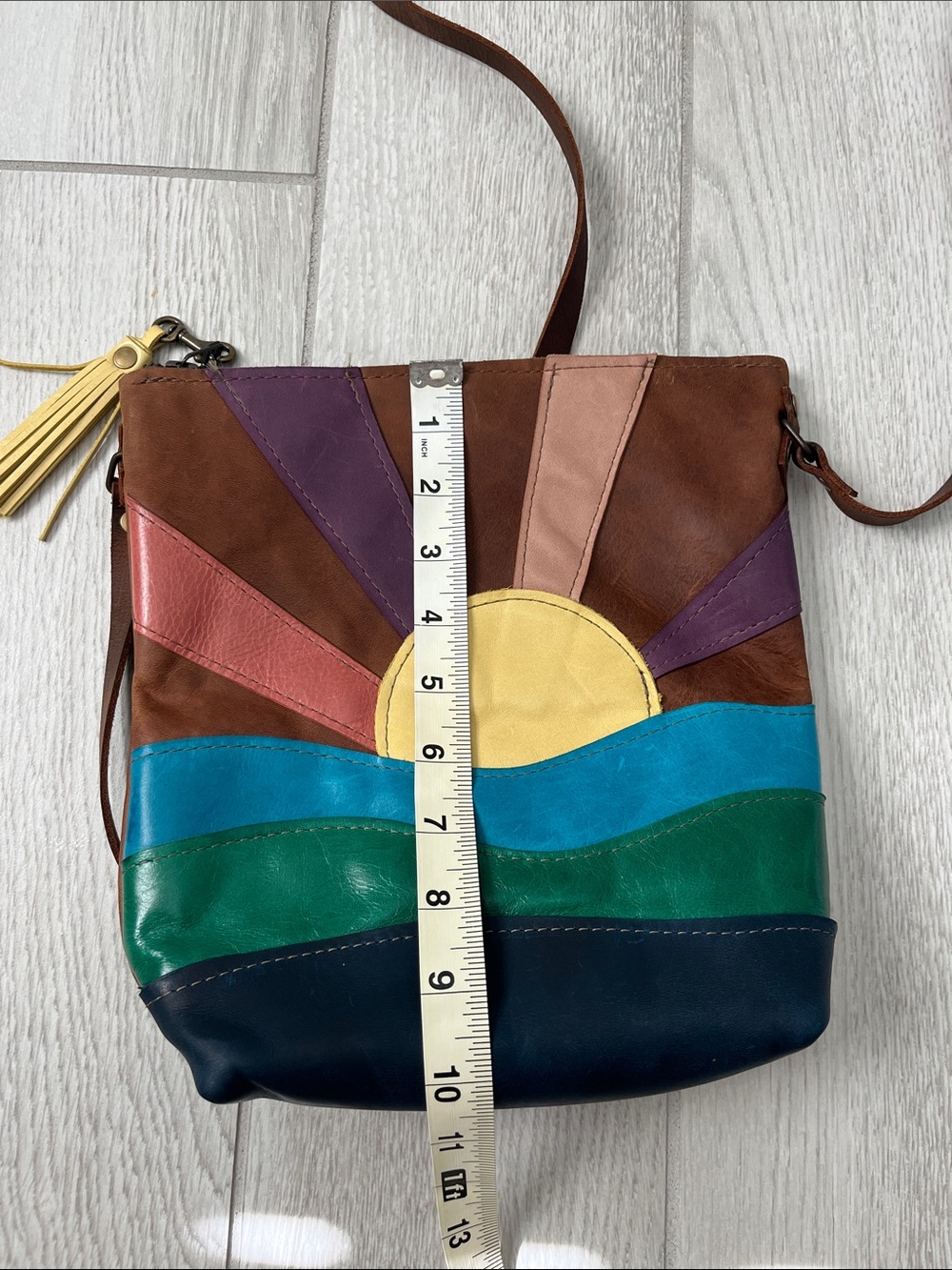 Genuine Leather Handmade Sunrise Multicolor With Adjustable Strap - Picture 11 of 13